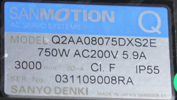 雅马哈配件 SANYO 750W Motor Q2AA08075DXS2E 马达 - 图片 2
